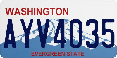 WA license plate AYV4035