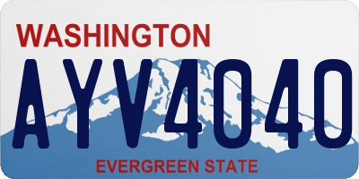 WA license plate AYV4040
