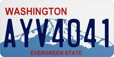 WA license plate AYV4041