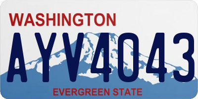 WA license plate AYV4043