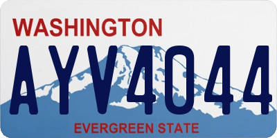 WA license plate AYV4044