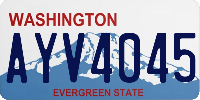 WA license plate AYV4045
