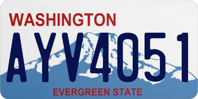 WA license plate AYV4051
