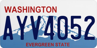 WA license plate AYV4052