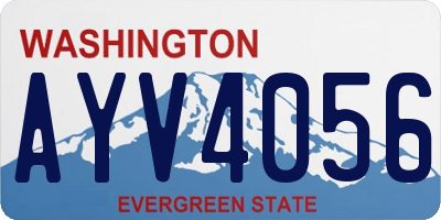 WA license plate AYV4056