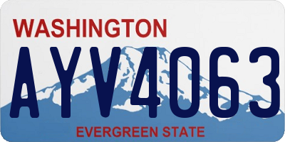 WA license plate AYV4063