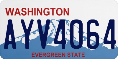 WA license plate AYV4064
