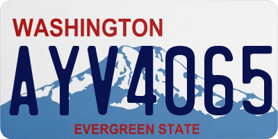 WA license plate AYV4065