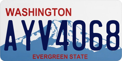 WA license plate AYV4068