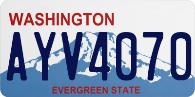 WA license plate AYV4070