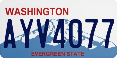 WA license plate AYV4077