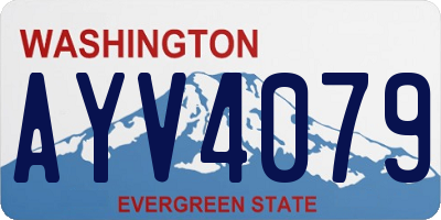 WA license plate AYV4079
