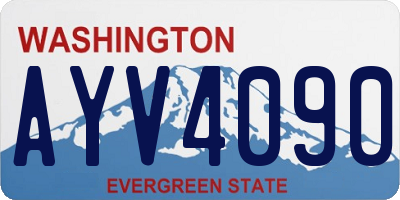 WA license plate AYV4090