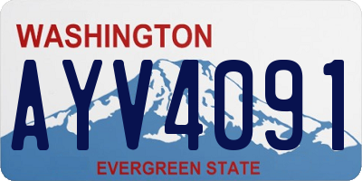 WA license plate AYV4091