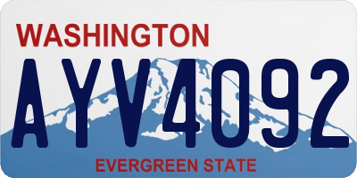 WA license plate AYV4092