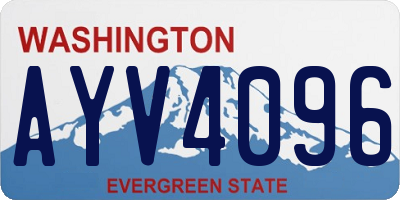 WA license plate AYV4096