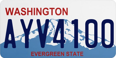 WA license plate AYV4100