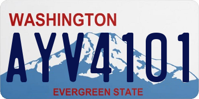 WA license plate AYV4101