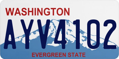 WA license plate AYV4102
