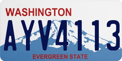 WA license plate AYV4113