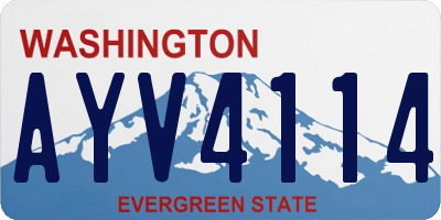 WA license plate AYV4114
