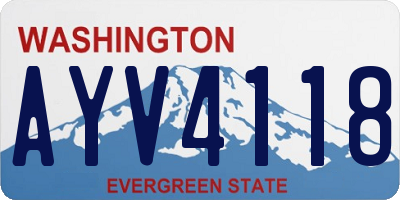 WA license plate AYV4118