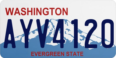 WA license plate AYV4120
