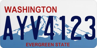 WA license plate AYV4123