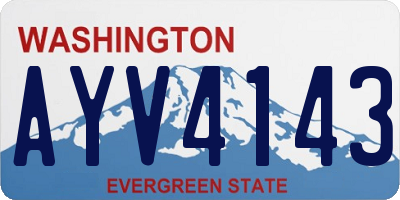 WA license plate AYV4143