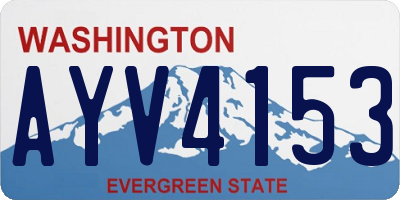 WA license plate AYV4153