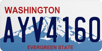 WA license plate AYV4160
