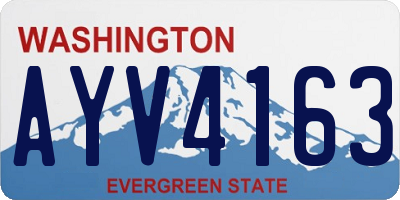 WA license plate AYV4163