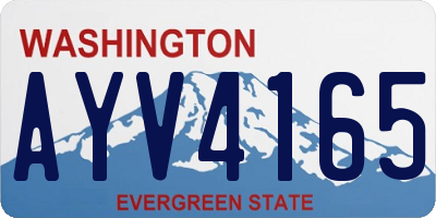 WA license plate AYV4165