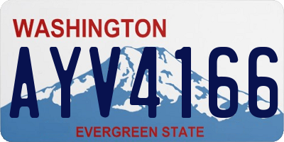 WA license plate AYV4166