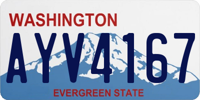 WA license plate AYV4167