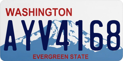 WA license plate AYV4168