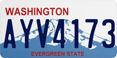 WA license plate AYV4173