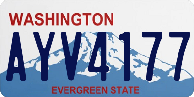 WA license plate AYV4177