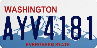 WA license plate AYV4181