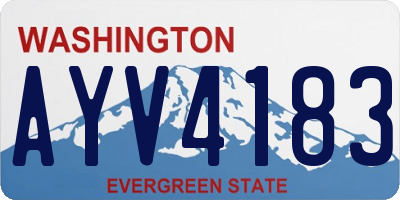 WA license plate AYV4183