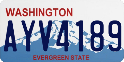 WA license plate AYV4189