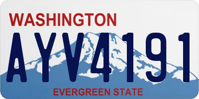 WA license plate AYV4191