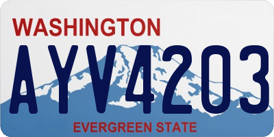 WA license plate AYV4203