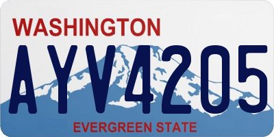 WA license plate AYV4205
