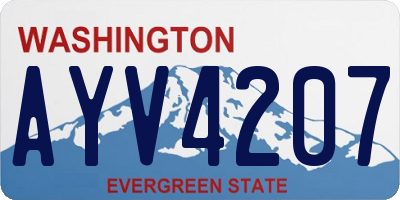 WA license plate AYV4207