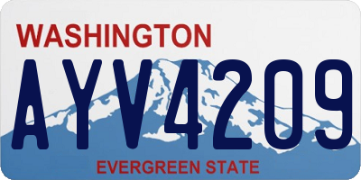 WA license plate AYV4209