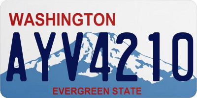 WA license plate AYV4210