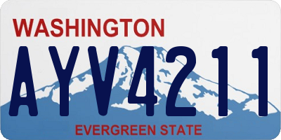 WA license plate AYV4211