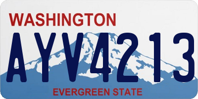 WA license plate AYV4213