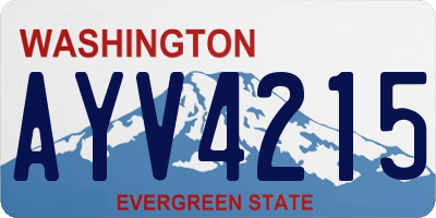 WA license plate AYV4215